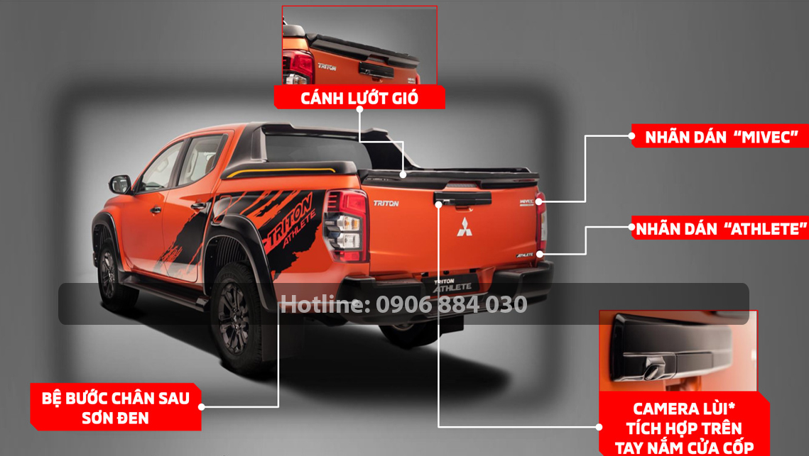 Vượt mọi cung đường thỏa chất đam mê cùng với Mitsubishi Triton Athlete 2021 4 Thiết kế đuôi xe đã được đổi mới đẹp mắt