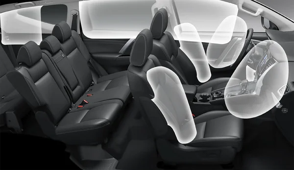 Tính năng an toàn trên xe Pajero Sport 2023: An toàn, cao cấp 4 Pajero Sport 2023 được trang bị 7 túi khí, trong khi bản 1 cầu có 6 túi khí