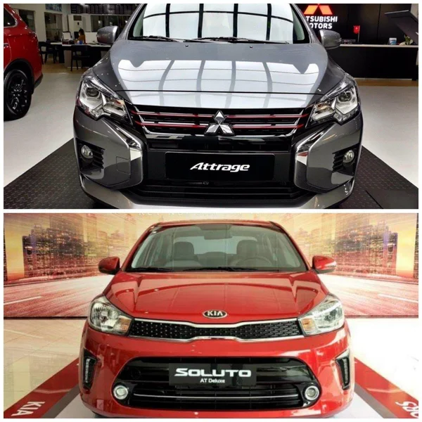 So sánh kia soluto và mitsubishi attrage cho thấy giá bán 2 loại xe này có chênh lệch không lớn