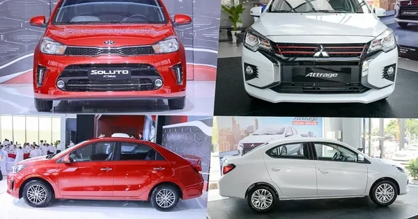 So sánh kia soluto và mitsubishi attrage: Xe Sadan hấp dẫn nhất 3 So sánh kia soluto và mitsubishi attrage cho thấy ngoại hình tương đối đơn giản, chưa có nhiều điểm nhấn đặc biệt