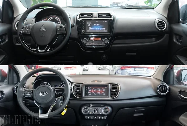 So sánh kia soluto và mitsubishi attrage: Xe Sadan hấp dẫn nhất 4 Sự khác biệt về nội thất của soluto và attrage là không quá lớn và cả hai xe đều có không gian nội thất khá thoải mái