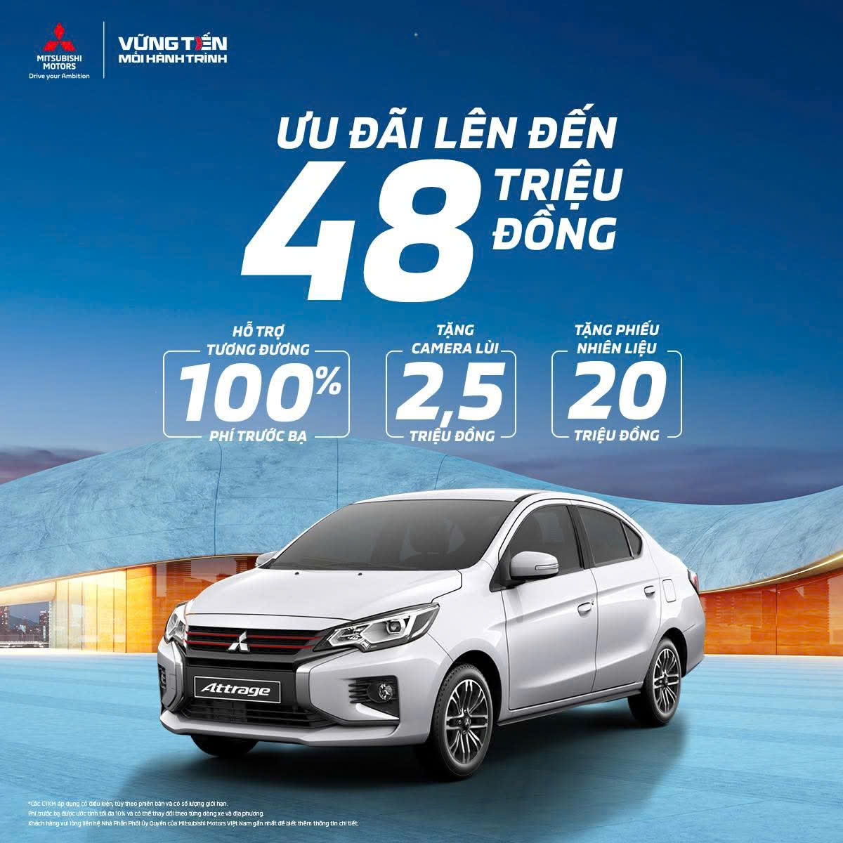 Giá xe Mitsubishi Attrage Tháng 9/25 - Hỗ trợ 100% lệ phí trước bạ 3 Giá xe Mitsubishi Attrage Tháng 9/25