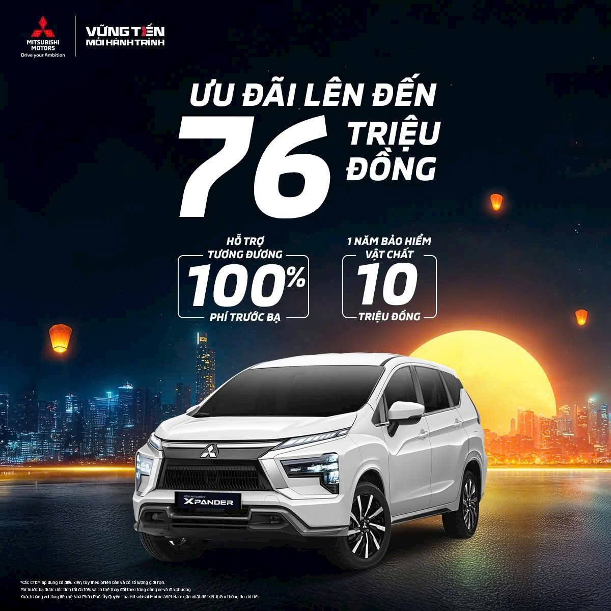 Giá Xe Mitsubishi Xpander 2026 - Hỗ trợ 100% Lệ Phí Trước Bạ 2 Chương Trình Khuyến Mãi Tháng 10/25