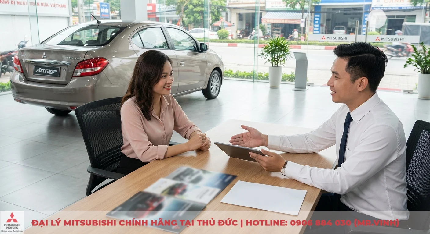 Chính sách bảo hành Attrage 2026: Điều kiện & thời hạn cập nhật 6 Tư vấn viên Mitsubishi Saigon 3S đang tư vấn chi tiết chính sách bảo hành Attrage 2026 cho khách hàng