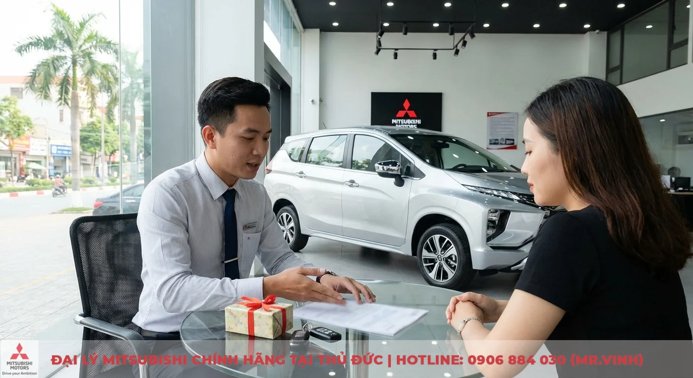 Đại lý Xpander 2026 Thủ Đức: Báo giá, lái thử & khuyến mãi 1 Khách hàng nhận tư vấn báo giá và chương trình khuyến mãi Mitsubishi Xpander 2026 tại đại lý Thủ Đức