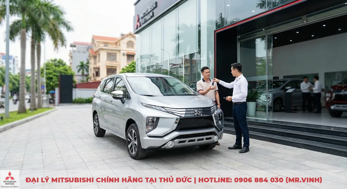 Đại lý Xpander 2026 TP.HCM: Báo giá, lái thử & ưu đãi sớm nhất 4 Khách hàng nhận chìa khóa Xpander 2026 từ chuyên viên Mitsubishi Saigon 3S chuẩn bị cho buổi lái thử