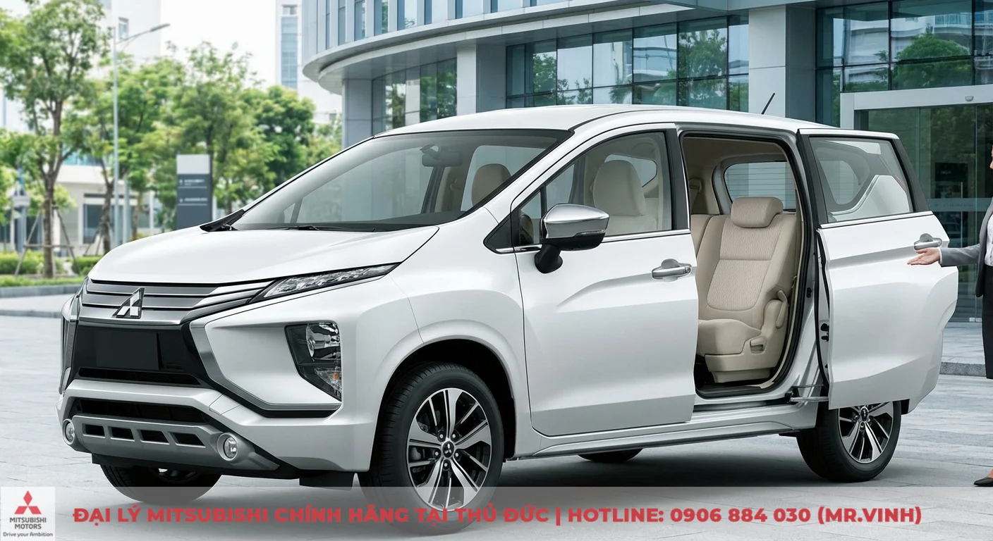 Đăng ký lái thử Xpander 2026 - Trải nghiệm Xpander tại TP.HCM. 3 Xpander trắng với thiết kế Dynamic Shield hiện đại, khoang nội thất mở rộng rãi mang lại trải nghiệm tiện nghi gia đình