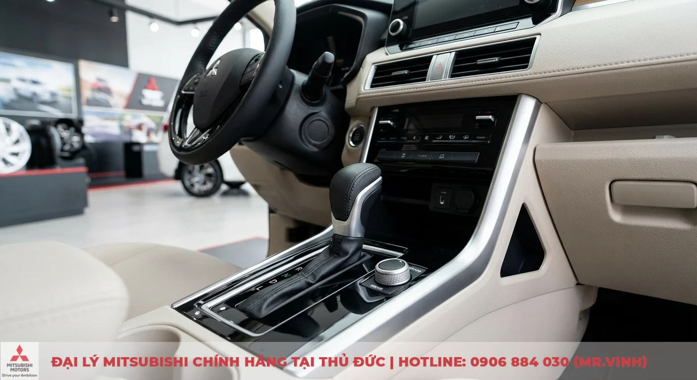 Động cơ Xpander 2026: Cập nhật thông số, công suất và công nghệ Hybrid 3 Hộp số tự động CVT hiện đại cùng cần số và các nút điều khiển công nghệ mới trên Xpander 2026