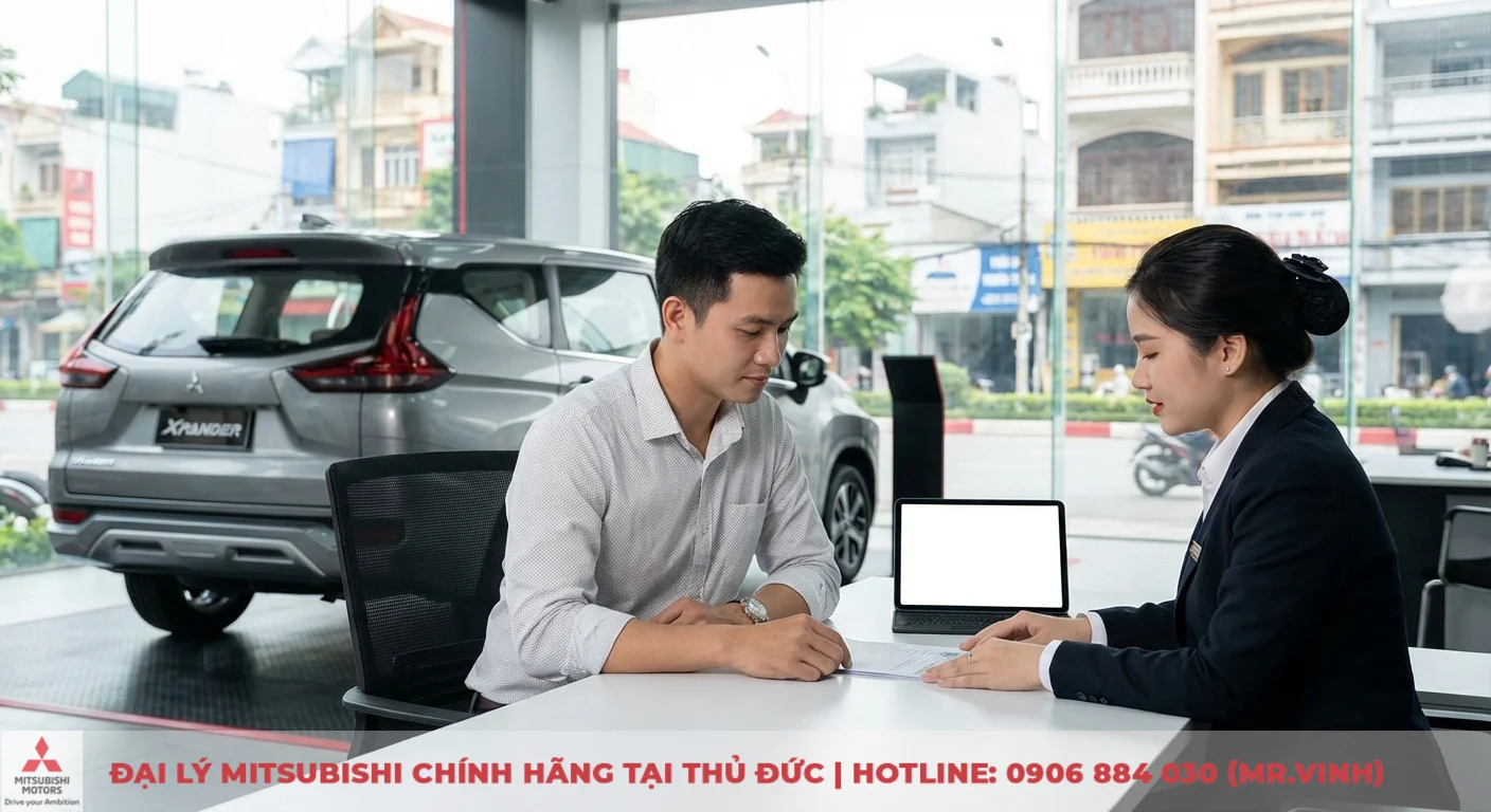 Mitsubishi Xpander Cross 2026: FAQ giá, lăn bánh, trả góp & khuyến mãi. 5 Khách hàng và tư vấn viên thảo luận về Xpander Cross 2026, xem xét các điều khoản giao xe và tình trạng sẵn có