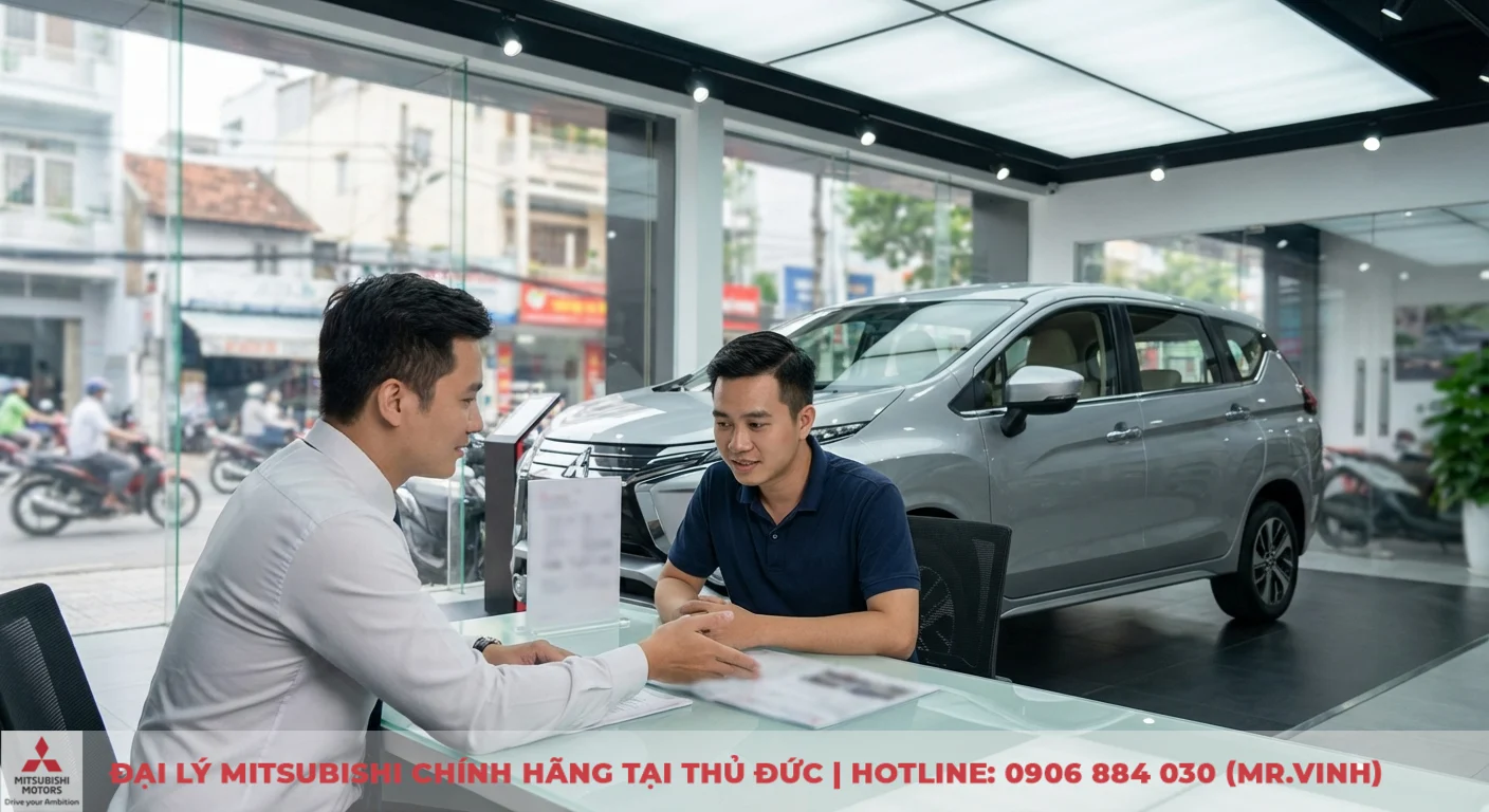 Giá lăn bánh Mitsubishi Xpander 2026 – cập nhật ưu đãi TP.HCM 5 Khách hàng đang được tư vấn về các chương trình ưu đãi và khuyến mãi đặc biệt khi mua Xpander 2026