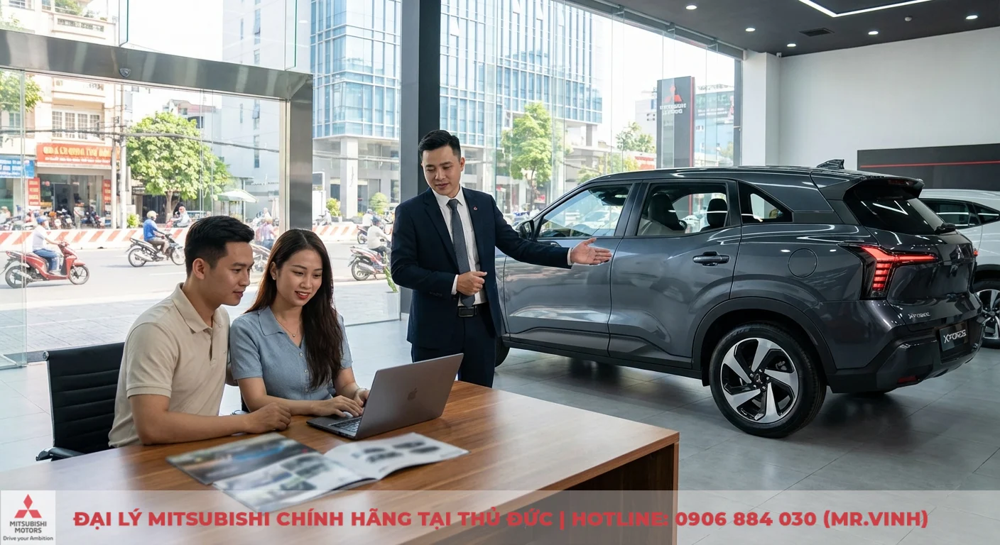 Giá Mitsubishi Xforce 2026: Cập nhật thông số và bảng giá dự kiến 7 Cặp đôi trải nghiệm và nhận tư vấn chi tiết về Mitsubishi Xforce 2026 từ nhân viên tại đại lý Mitsubishi Saigon 3S