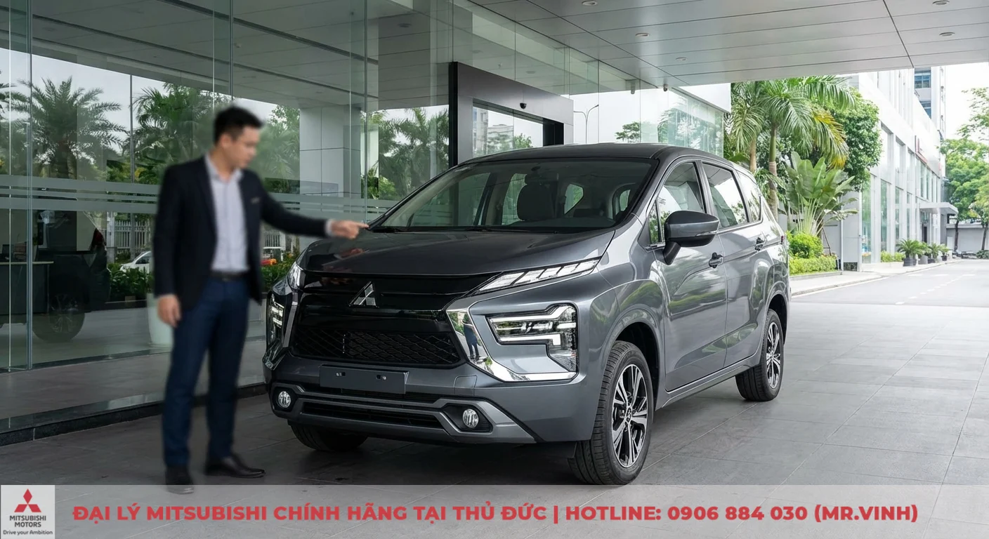 Hình ảnh Xpander 2026: Khám phá thiết kế, nội thất và video 1 Mitsubishi Xpander 2026 màu xám với ngoại thất Dynamic Shield thế hệ mới, nổi bật phần đầu xe sắc sảo và cụm đèn LED thanh mảnh