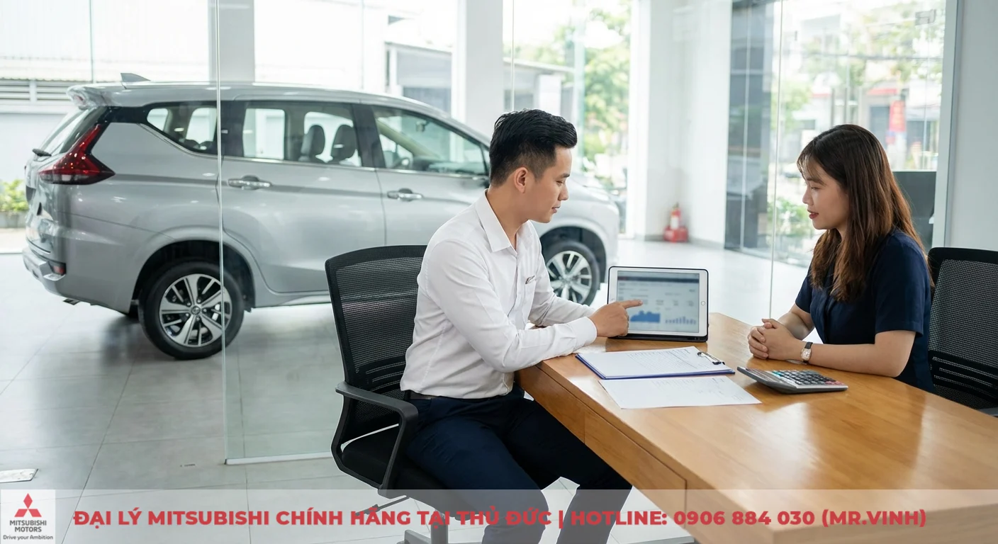 Khuyến mãi Mitsubishi Xpander 2026: Cập nhật ưu đãi và chính sách giảm giá 2 Khách hàng được tư vấn chi tiết về ưu đãi và chi phí lăn bánh Mitsubishi Xpander 2026 qua bảng kế hoạch tài chính