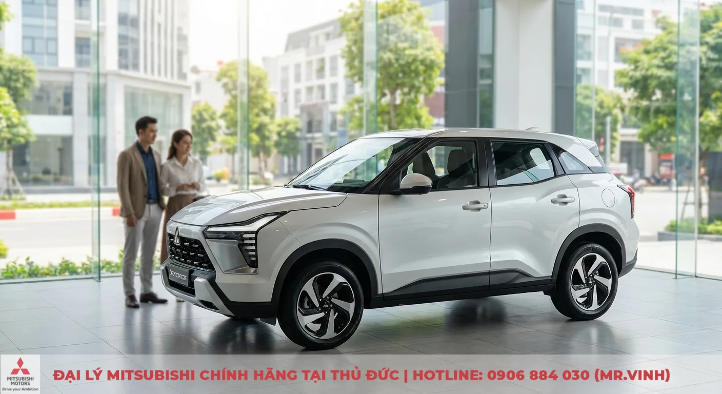 Màu xe Xforce 2026: Cập nhật mới nhất & chọn màu hợp mệnh 1 Mitsubishi Xforce 2026 màu trắng White Diamond với thiết kế sang trọng, nổi bật trưng bày tại showroom