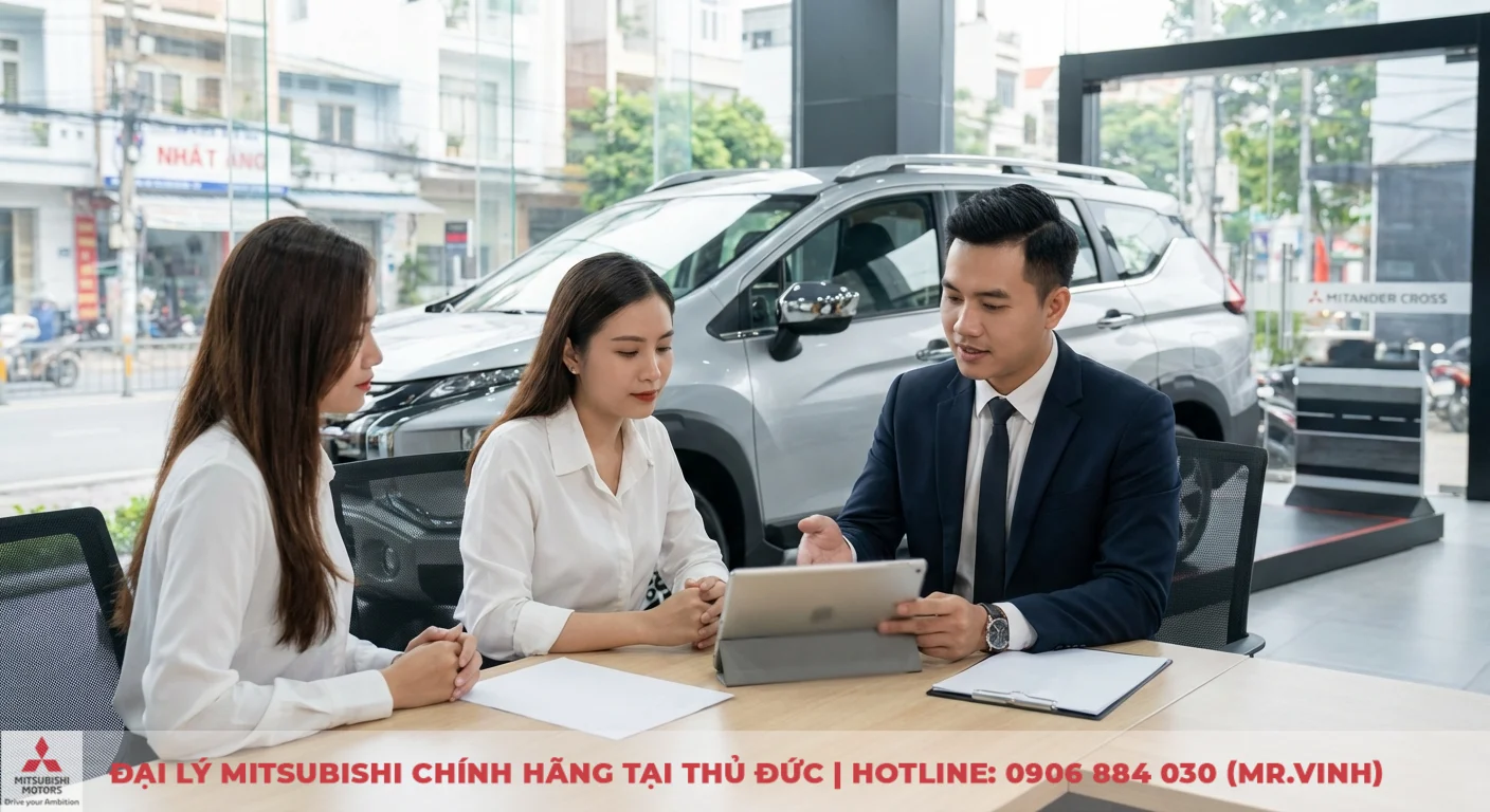 Mitsubishi Xpander Cross 2026 trả góp: Lãi suất, thủ tục & bảng tính 5 Khách hàng được tư vấn về bảng tính trả góp Mitsubishi Xpander Cross 2026 và chi phí lăn bánh tại đại lý