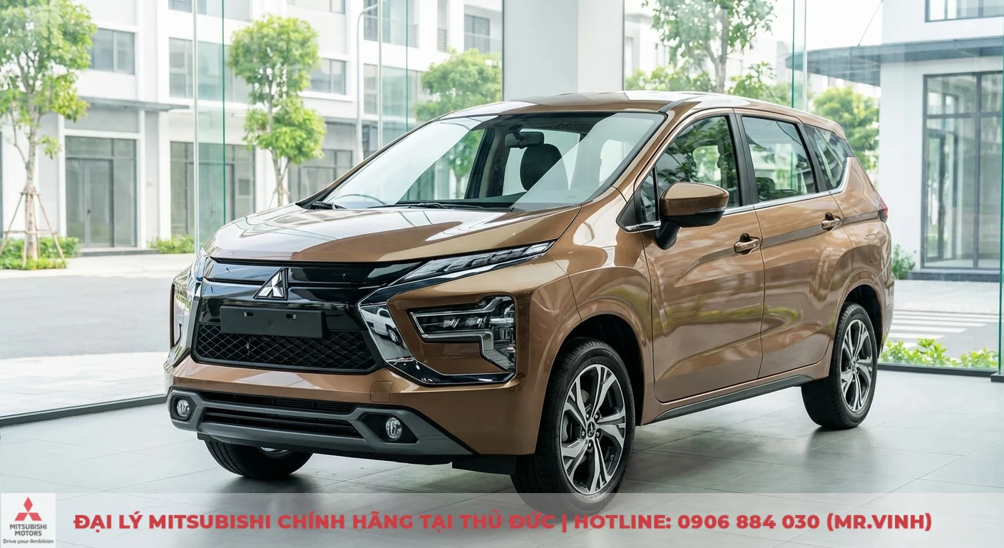 Ngoại thất Xpander Cross 2026: Phân tích thiết kế & điểm nhấn 1 Thiết kế Xpander Cross 2026 màu nâu đồng với ngôn ngữ Dynamic Shield thế hệ mới mạnh mẽ, góc cạnh và hiện đại