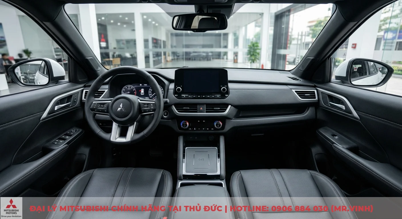 So sánh phiên bản Xforce 2026: Khác biệt trang bị, an toàn và tiện nghi 2 Nội thất Xforce hiện đại hiển thị các trang bị và tiện nghi khác biệt như màn hình giải trí lớn, sạc không dây