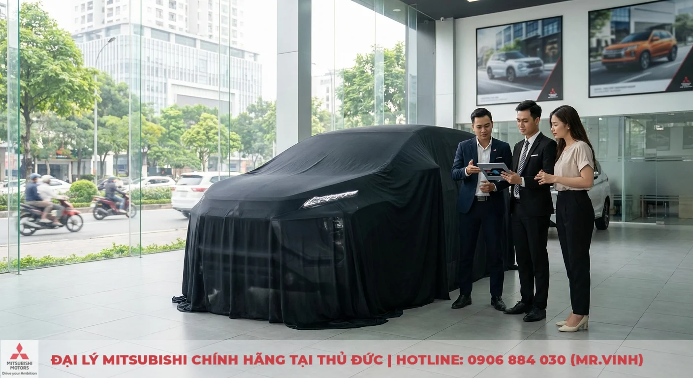 So sánh phiên bản Xpander 2026: Khác biệt trang bị, an toàn & tiện nghi 1 Mitsubishi Xpander 2026 (dự kiến) được che bạt tại showroom, chuyên gia thảo luận về bước tiến mới của Mitsubishi