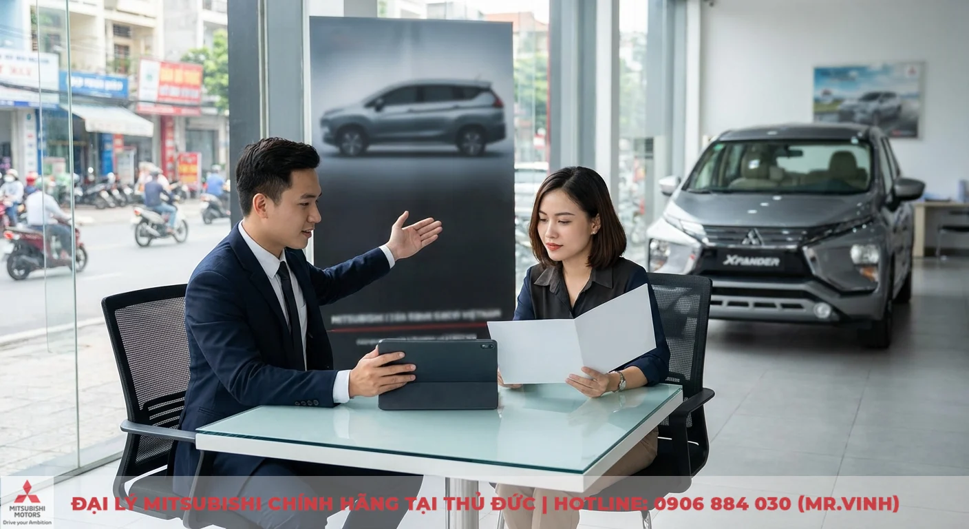 So sánh phiên bản Xpander 2026: Khác biệt trang bị, an toàn & tiện nghi 5 Nhân viên Mitsubishi Saigon 3S tư vấn khách hàng về Xpander 2026, hỗ trợ lựa chọn xe phù hợp