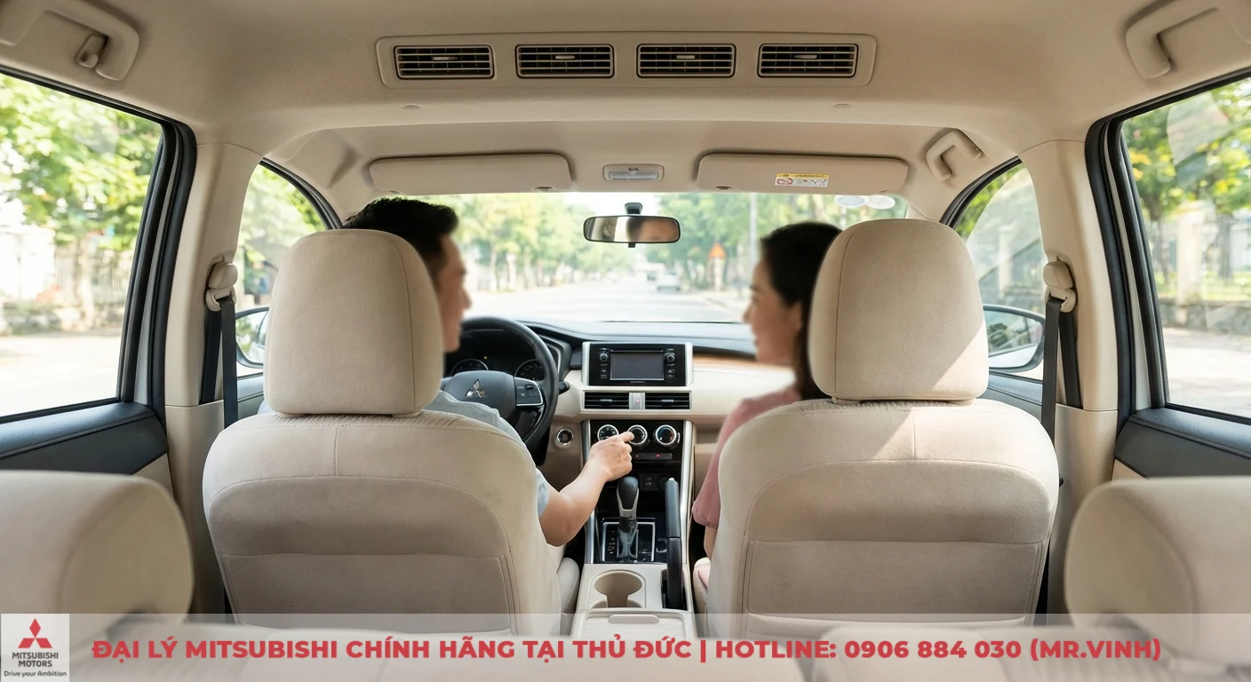 Tiện nghi Xpander 2026: Dự đoán màn hình, Apple CarPlay nâng cấp. 2 Không gian nội thất tối ưu với tiện nghi làm mát, hệ thống điều hòa tự động và cửa gió hàng ghế sau