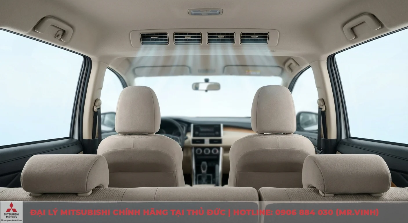 Tiện nghi Xpander 2026: Dự đoán màn hình, Apple CarPlay nâng cấp. 6 Tiện nghi nội thất và sự thoải mái tối ưu từ hệ thống điều hòa tự động, cửa gió hàng ghế sau phân phối khí mát