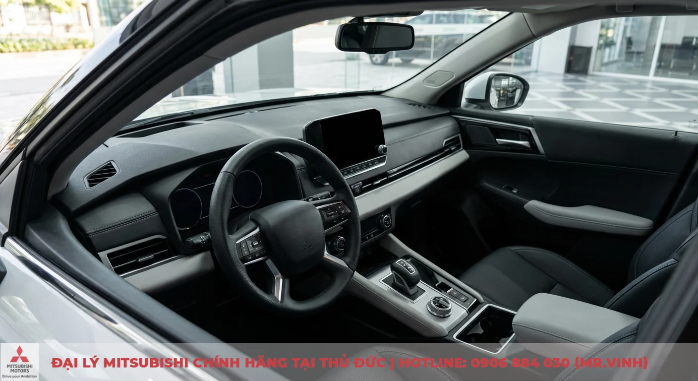 Tiện nghi Xpander Cross 2026: Cập nhật chi tiết & so sánh mới nhất 1 Khoang lái Mitsubishi Xpander Cross 2026 tiện nghi với màn hình lớn, vô lăng đa chức năng và điều khiển kỹ thuật số