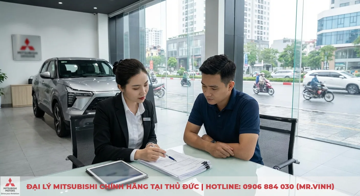 So sánh Mitsubishi Xforce 2026 và Creta: Giá, tiện nghi & nên chọn xe nào? 6 Tư vấn viên và khách hàng trao đổi về giá bán, chi phí lăn bánh quyết định khi mua xe Mitsubishi Xforce