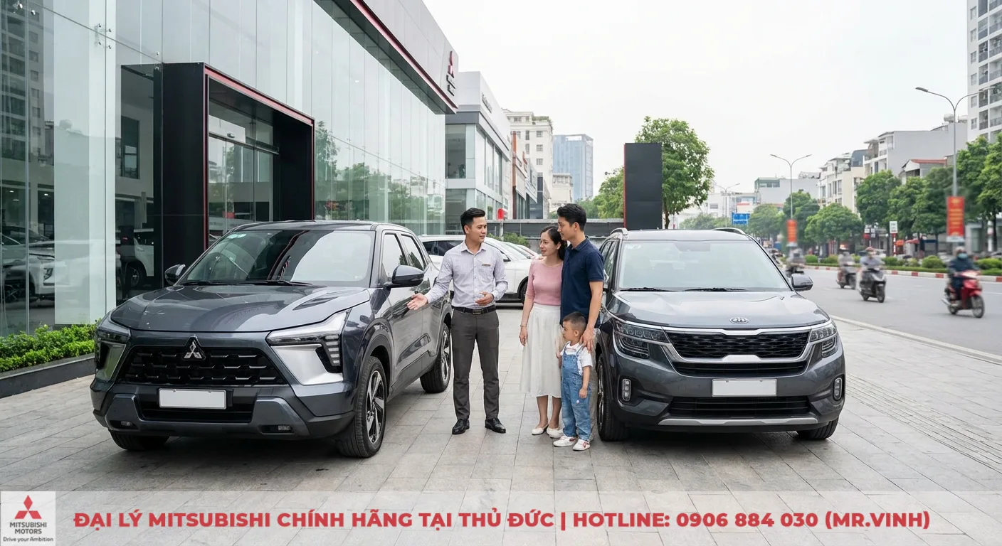 So sánh Mitsubishi Xforce 2026 và Kia Seltos: Chọn xe nào? 7 Gia đình được tư vấn về Mitsubishi Xforce 2026 và Kia Seltos, giúp họ chọn xe phù hợp cho nhu cầu đi phố và gia đình