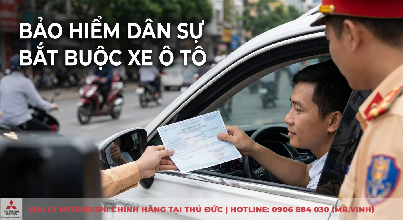 Bảo hiểm dân sự bắt buộc xe ô tô: Quy định 2026, mức phạt & cách mua 1 Bảo hiểm dân sự bắt buộc xe ô tô, với giấy chứng nhận được chủ xe xuất trình cho cảnh sát giao thông