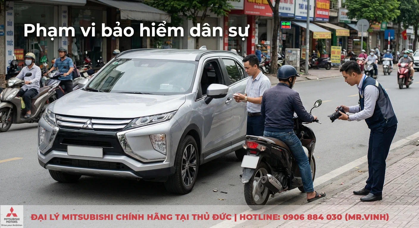 Bảo hiểm dân sự xe ô tô: Quy định, quyền lợi & quy trình bồi thường 2 Phạm vi bảo hiểm dân sự xe cơ giới đối với thiệt hại cho bên thứ ba khi có sự cố giao thông, va chạm cần xử lý hiện trường