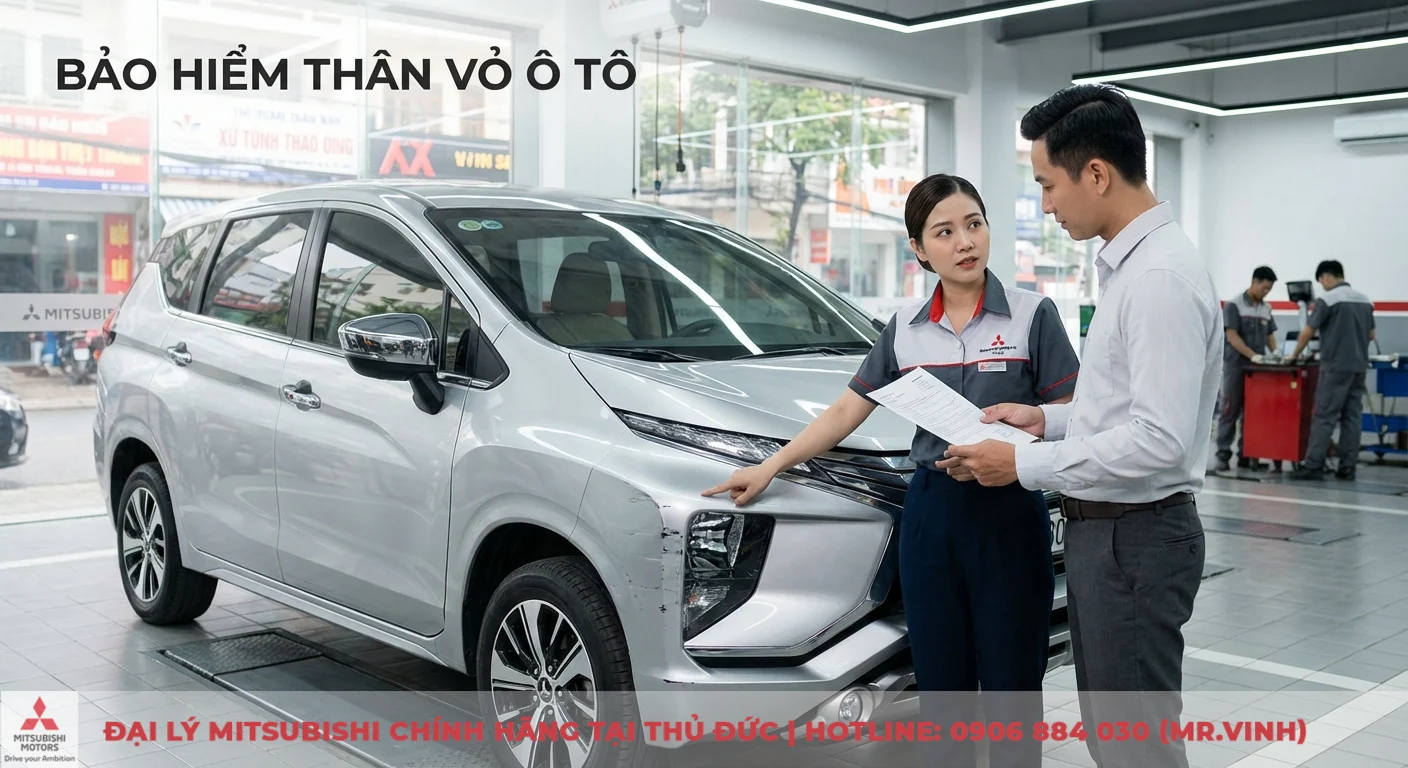 Bảo hiểm thân vỏ xe ô tô bao nhiêu tiền - Hướng dẫn chi phí, gói & phụ kiện 2026 3 Giá bảo hiểm thân vỏ xe hơi phụ thuộc vào giá trị, loại xe như Mitsubishi Xpander và Triton được tư vấn trên máy tính bảng