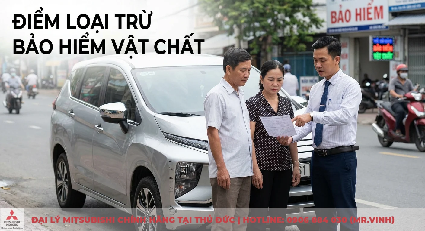 Bảo hiểm vật chất xe ô tô: Phạm vi, quyền lợi & quy trình bồi thường 3 Các điểm loại trừ bảo hiểm vật chất xe ô tô: nhân viên giải thích hợp đồng cho khách hàng cạnh xe bị trầy xước