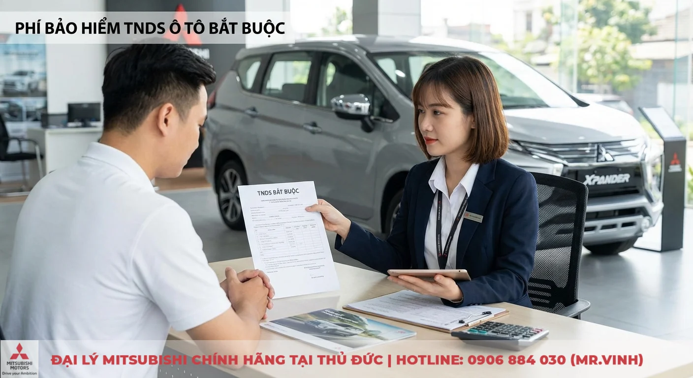Bảo hiểm TNDS xe ô tô: Quy định, mức phí và quy trình bồi thường 3 Mức phí bảo hiểm TNDS xe ô tô bắt buộc được chuẩn hóa theo quy định, đang được tư vấn kèm tài liệu tại showroom ô tô