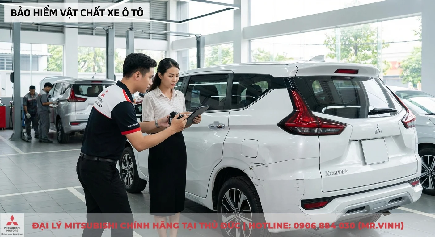 Bảo hiểm vật chất xe ô tô: quyền lợi, phí & quy trình bồi thường 2 Bảo hiểm vật chất xe ô tô hỗ trợ chi trả khi xe gặp thiệt hại do tai nạn, được nhân viên tư vấn cùng khách hàng kiểm tra