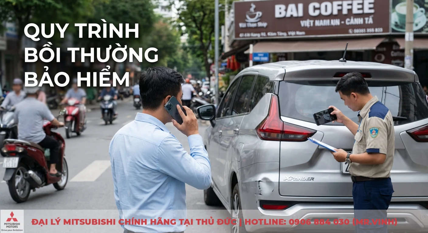 Bảo hiểm vật chất xe ô tô nào tốt? Tiêu chí chọn hãng cập nhật 2026 3 Quy trình bồi thường bảo hiểm vật chất xe ô tô qua việc người lái gọi điện thông báo và giám định viên chụp ảnh thiệt hại