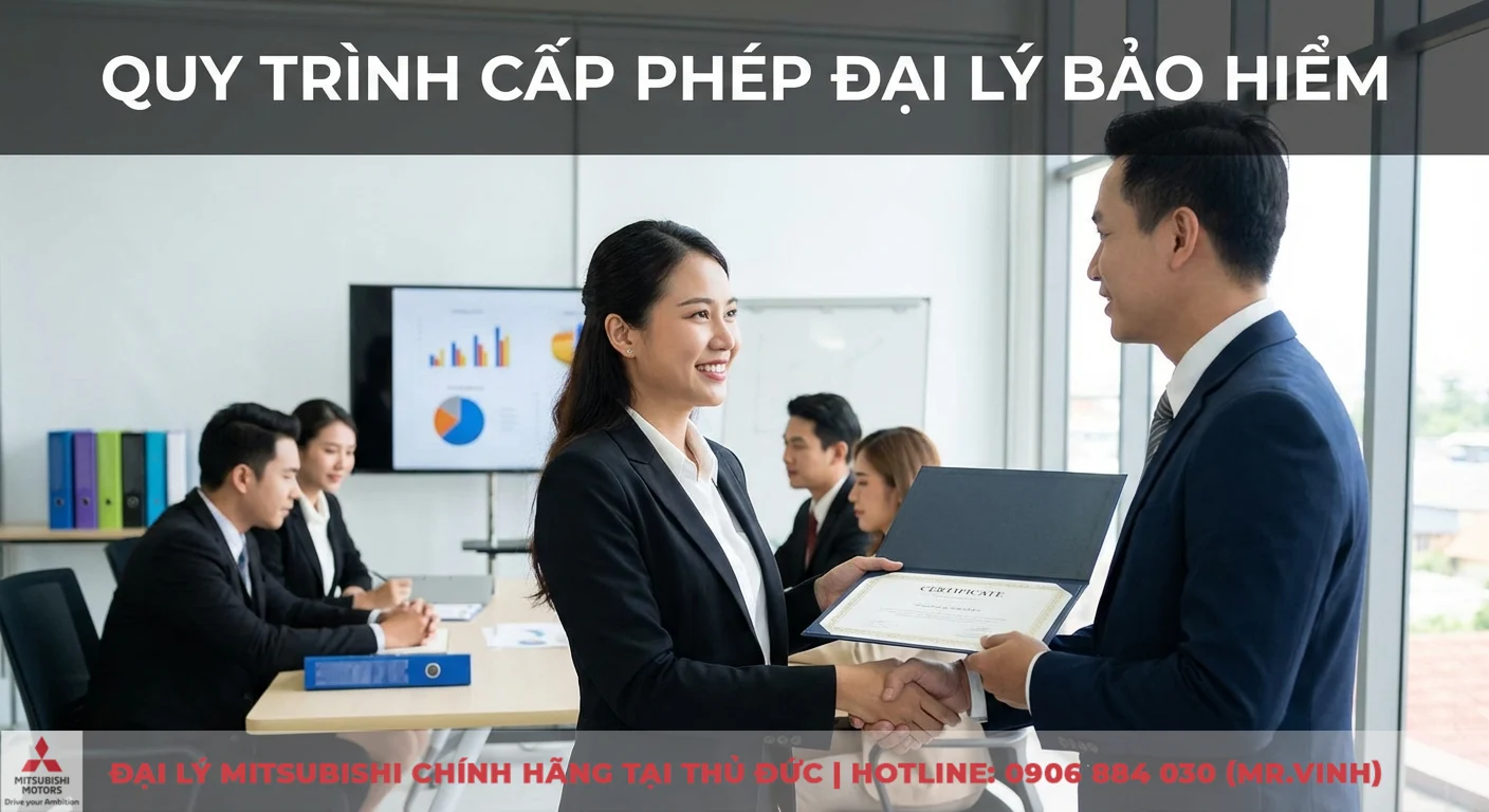 Đại lý bảo hiểm xe ô tô: Điều kiện, quy trình & lợi ích 2026 3 Quy trình cấp phép đại lý bảo hiểm xe ô tô, một đại lý nhận chứng chỉ sau khi hoàn thành khóa đào tạo