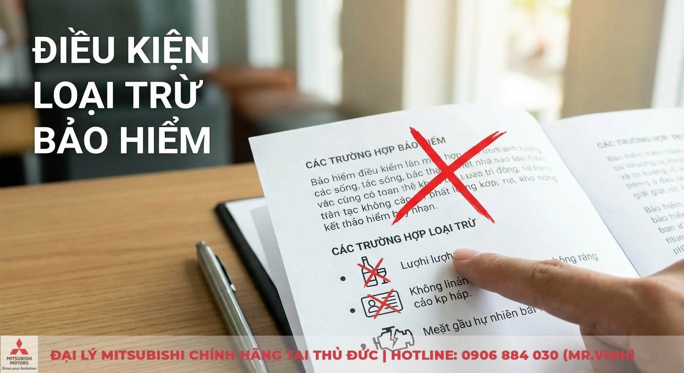 Điều khoản bảo hiểm xe ô tô: quyền lợi, loại trừ, quy trình bồi thường 3 Điều kiện loại trừ bảo hiểm đề cập các trường hợp không bồi thường như vi phạm pháp luật, có cồn, hoặc không bằng lái trong tài liệu