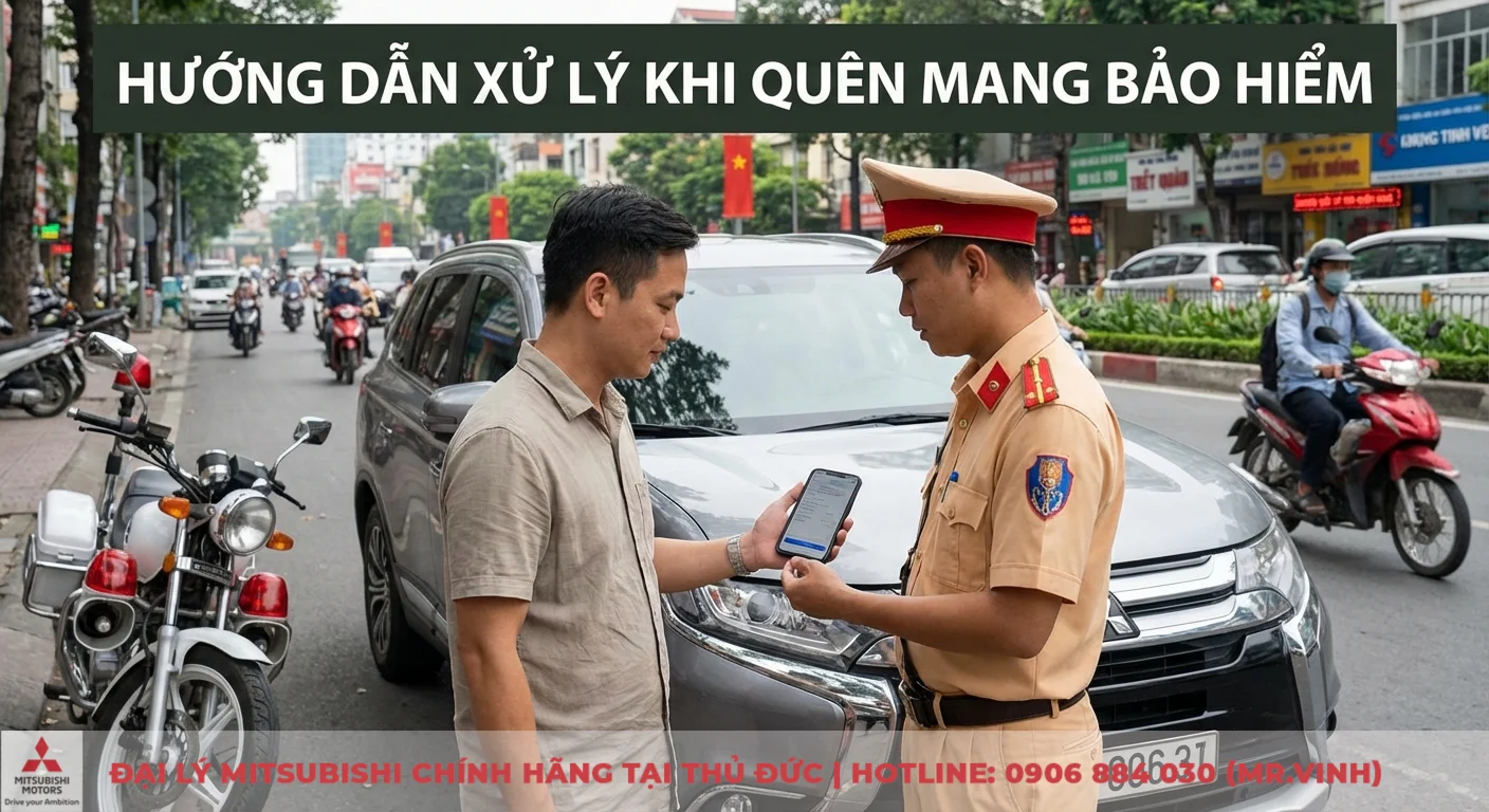 Quên mang bảo hiểm xe ô tô: Mức phạt bao nhiêu, làm sao để tránh? 3 Hướng dẫn xử lý khi quên mang bảo hiểm xe ô tô: người lái xe xuất trình bản điện tử trên điện thoại cho cảnh sát giao thông