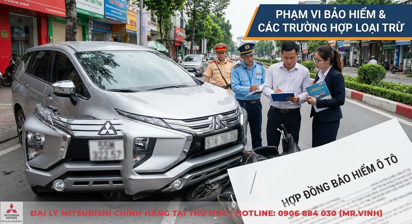 Quyền lợi bảo hiểm xe ô tô: Phạm vi chi trả, hồ sơ & quy trình bồi thường 2 Phạm vi bảo hiểm ô tô và trường hợp bồi thường, loại trừ được xác định qua hợp đồng khi xe gặp tai nạn