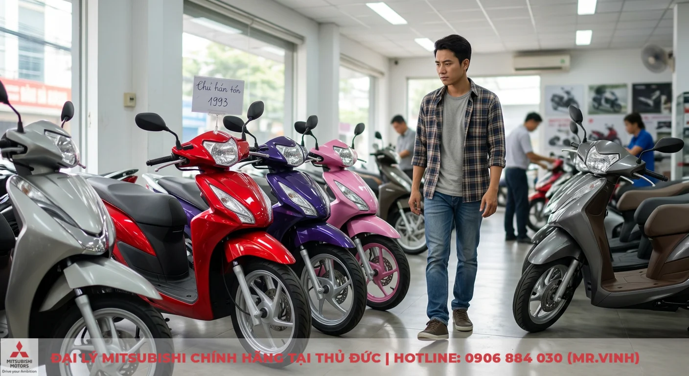 Nam 1993 mua xe màu gì: Chọn màu hợp phong thủy, hút tài lộc 2 Nam 1993 cần tránh các màu xe tay ga đỏ, hồng, tím như trong showroom để không gặp xui rủi