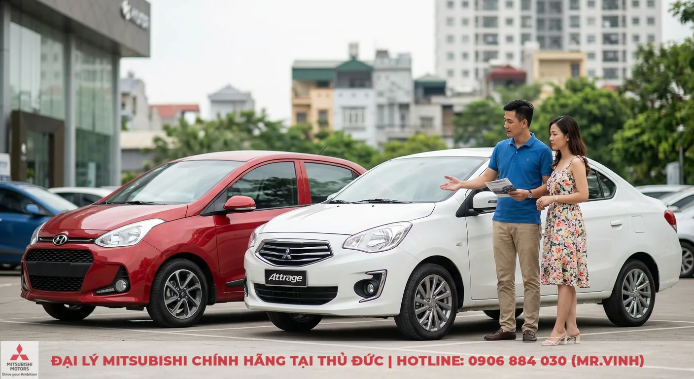 So sánh Mitsubishi Attrage và Hyundai Grand i10: Nên chọn xe nào? 3 So sánh Hyundai Grand i10 và Mitsubishi Attrage, khách hàng được tư vấn ưu nhược điểm từng xe để lựa chọn phù hợp